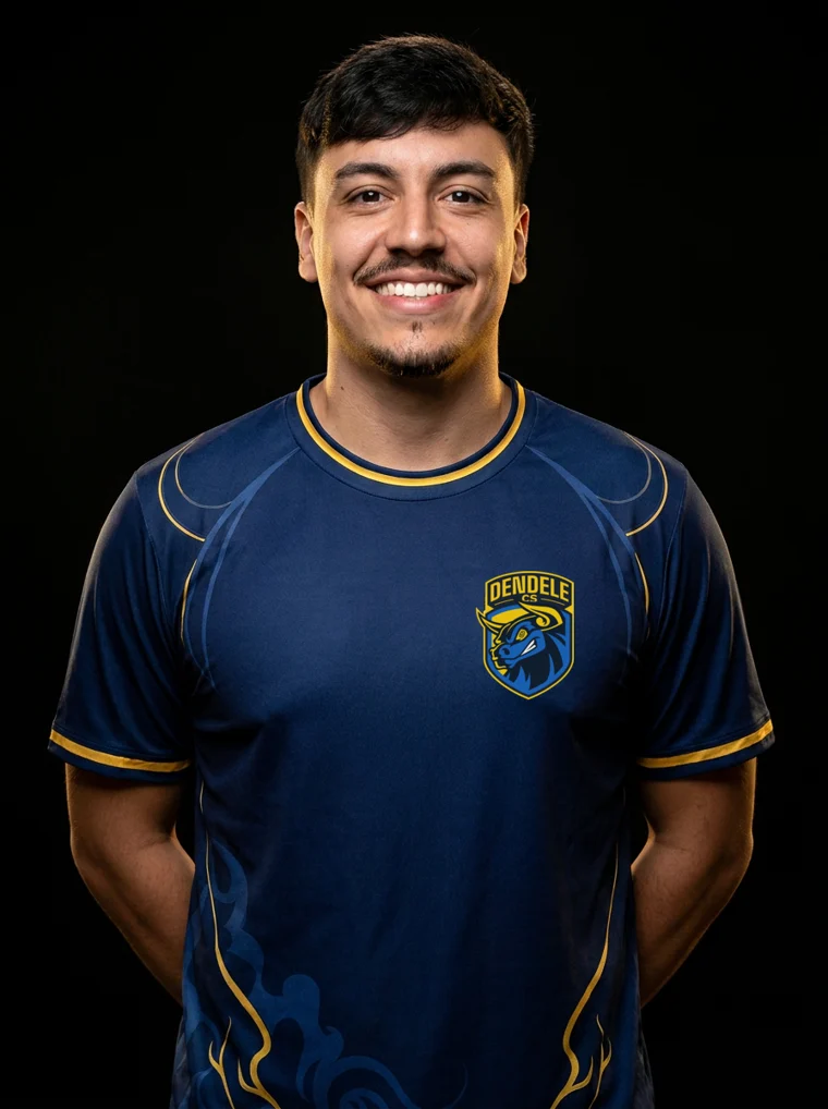 Wastzera com a camisa oficial Dendele CS